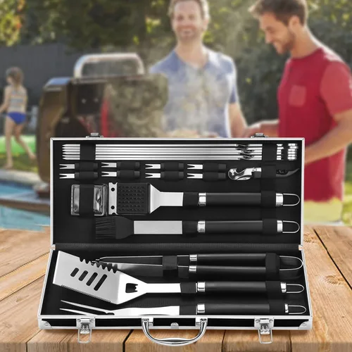 Vista 7 de Grilljoy Accesorios de BBQ Juego de Herramientas de Parrilla - 22 Piezas de Acero Inoxidable Accesorios de Parrilla de Barbacoa para Parrilla al