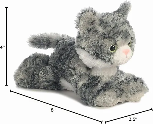 Vista 4 de Lily Gray Tabby Mini Flopsie de 8 pulgadas, de Aurora