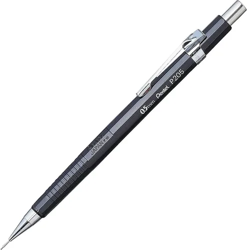 Vista 3 de Lápiz mecánico Pentel Sharp de 0,5 mm de cilindro negro (P205A)