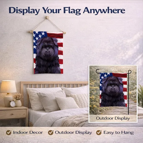Vista 7 de Caroline's Treasures CK6382GF Affenpinscher - Bandera estadounidense tamaño jardín, tamaño de jardín, multicolor