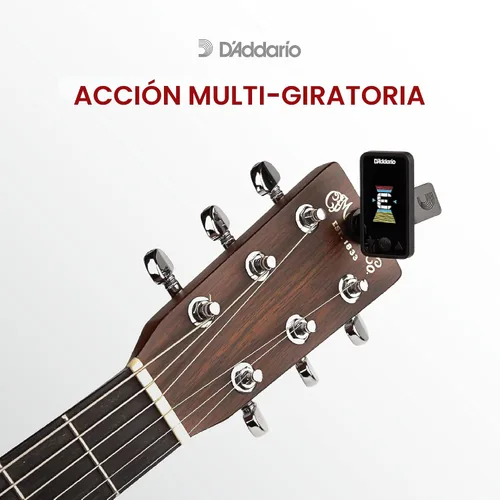 Vista 4 de D'Addario Eclipse Afinador de guitarra recargable con clip para clavijero, PW-CT-27, negro