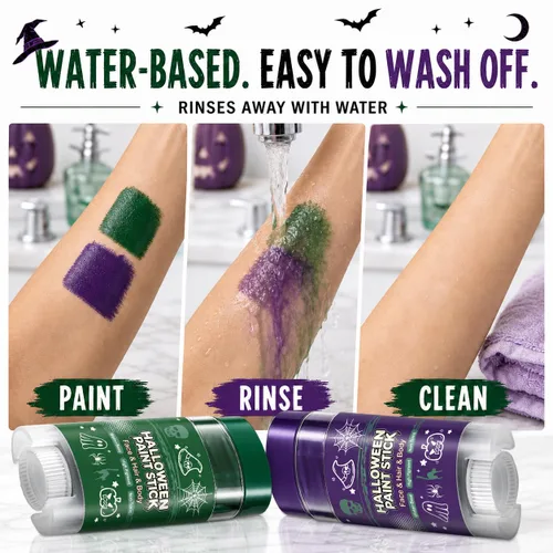 Vista 7 de Kit de pintura facial a base de agua, 2 piezas de esqueleto
