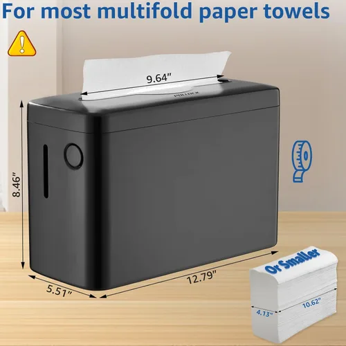 Vista 2 de Dispensador de toallas de papel, soporte triple para toallas de papel, dispensador de toallas de mano, dispensador de toallas de papel comercial