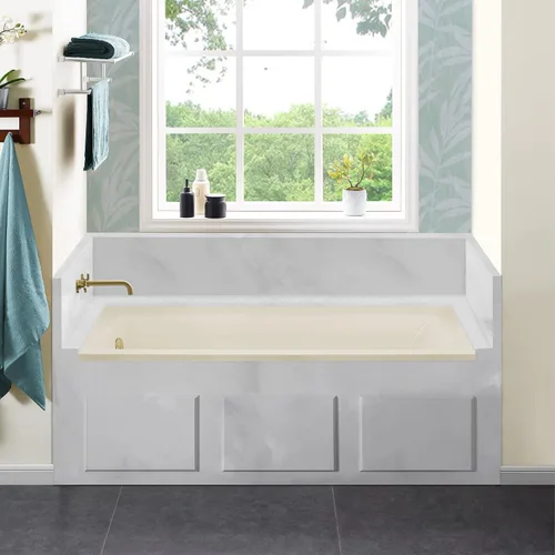 Vista 32 de Swiss Madison Voltaire - Tina de baño de alcoba de 48" x 32" con desagüe a la izquierda en bisque Bisque Brillante