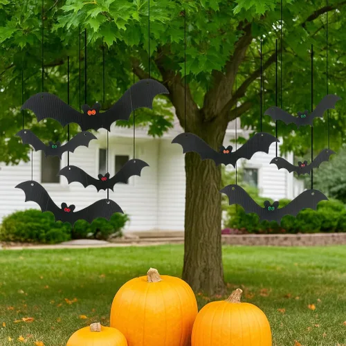 Vista 7 de 1 x murciélagos colgantes para decoración de Halloween para jardín