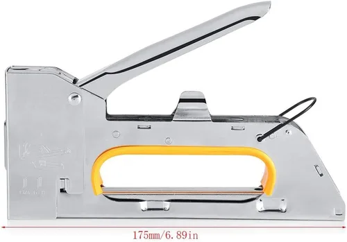 Vista 5 de Engrapadora clásica para muebles, grapadora de madera, mecanismo de fácil apriete, grapas 1008F, hogar/oficina/taller