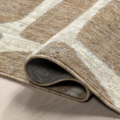 Vista 7 de Nuloom Aadhya - Alfombra geométrica de 2 x 8 pies para sala de estar, dormitorio, comedor, entrada, pasillo, color marrón claro