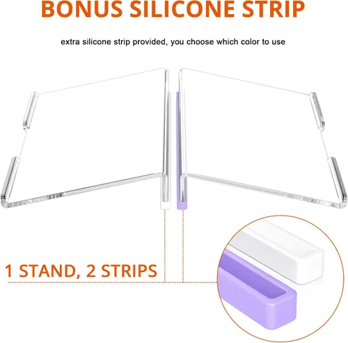 Vista 3 de Richboom Soporte de teclado de computadora para escritorio, 11.8 pulgadas, pequeño elevador de teclado acrílico transparente, 78 teclas, elevador