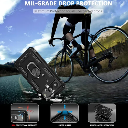Vista 4 de ADDIT Pixel 8 - Funda para Google Pixel 8, con anillo de soporte, soporte ajustable, grado militar, protección resistente, a prueba de golpes