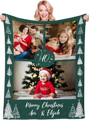 Vista 12 de Manta personalizada con texto fotográfico, manta personalizada con imagen para niños, madres, padres, amantes de mascotas, manta de franela