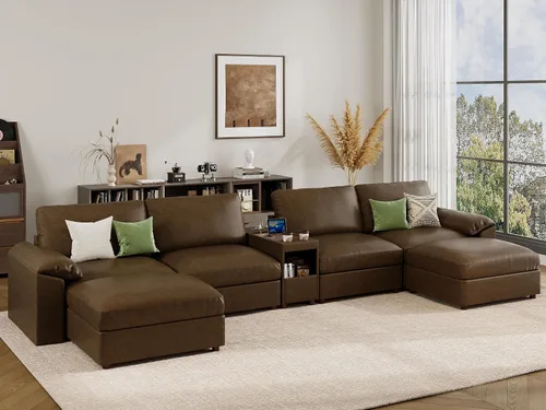 Vista 128 de EASE MOOSE Sofá modular seccional, sofá en forma de U para sala de estar Beige