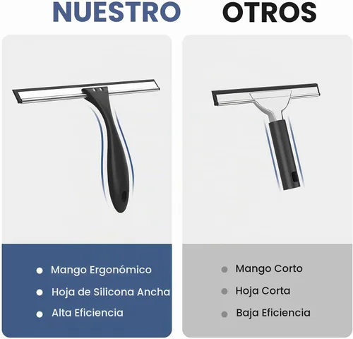 Vista 3 de AmazerBath Escobilla para puerta de cristal de ducha, escobilla de ducha para puertas de cristal, escobilla multiusos con gancho para puertas