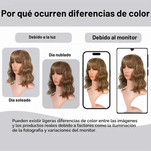 Vista 5 de VCKOVCKO - Peluca de cabello castaño claro rizada con flequillo de aire, onda natural rizada, peluca corta estilo Bob para mujer, longitud hasta