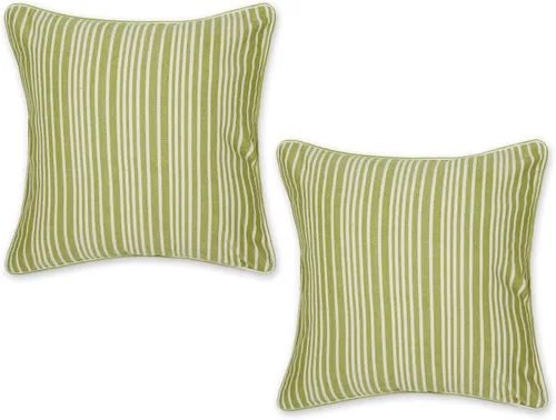 Vista 30 de DII Colección de fundas de almohada, algodón reciclado, cremallera oculta, 18x18, Dobby Plus, blanco roto, 2 piezas