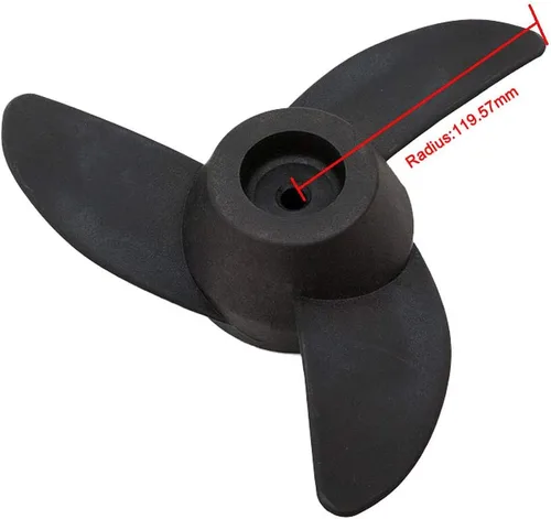 Vista 4 de Hélices Motor fueraborda eléctrico para motores de arrastre de 55 libras, 62 libras, 86 libras, accesorios de montaje/barco 3 cuchillas (negro)