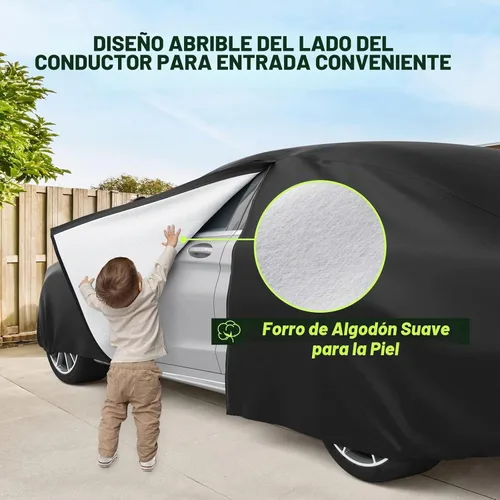 Vista 5 de Favoto Funda completa para coche de sedán, ajuste universal, de 167 a 185 pulgadas, 5 capas, resistente, protección solar, impermeable, a prueba