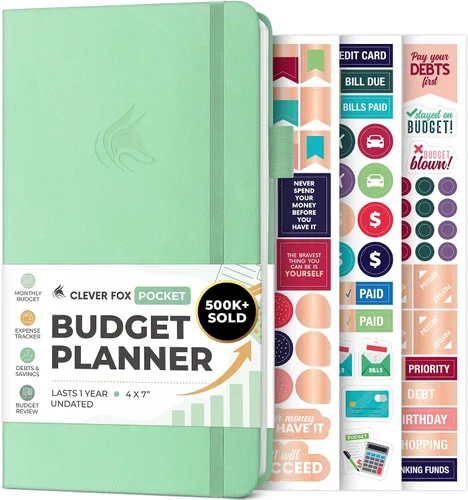 Vista 25 de Clever Fox Planificador de presupuesto de bolsillo, mini cuaderno de seguimiento de gastos. Organizador de presupuestos mensual, cuaderno