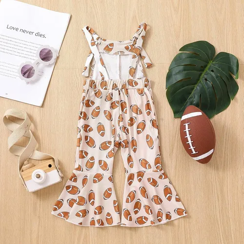 Vista 6 de Lamuusaa Traje de fútbol para niña pequeña, sin mangas, con tirantes, overoles acampanados, talla 6M-4T