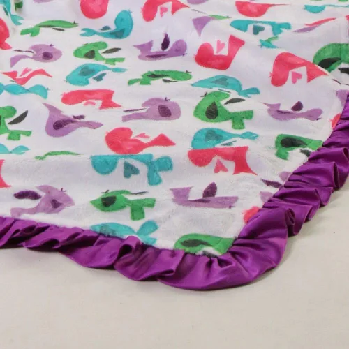 Vista 4 de Manta reversible para bebés y niñas, tela minky velboa (elige el color)