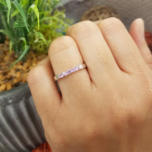Vista 159 de Dazzlingrock Collection Anillo de boda redondo de 5 piedras preciosas o diamantes para mujer en oro macizo de 10 K/14 K/18 K