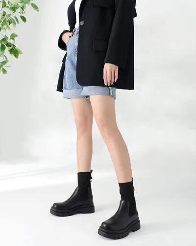 Vista 6 de Shoe'N Tale Chelsea - Botines para mujer, con plataforma elástica, suela elástica, antideslizantes, punta redonda, sin cordones