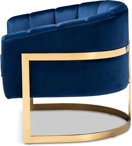 Vista 5 de Baxton Studio Sillas, talla única, azul rey oscuro/dorado