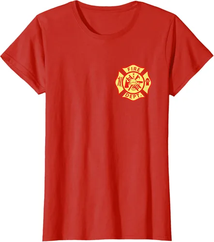Vista 100 de Camiseta con logotipo de bomberos con símbolo de bombero, Negro
