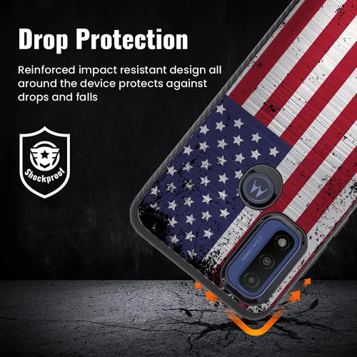 Vista 4 de CasesOnDeck - Funda híbrida compatible con Motorola Moto G Pure/Moto G-Pure [Armadura cepillada] Funda protectora delgada contra golpes