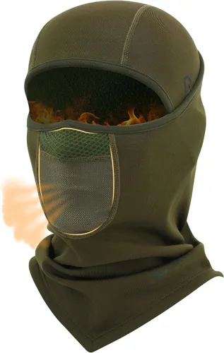 Vista 10 de YANIKY Pasamontañas de invierno para hombres y mujeres, máscara facial Negro