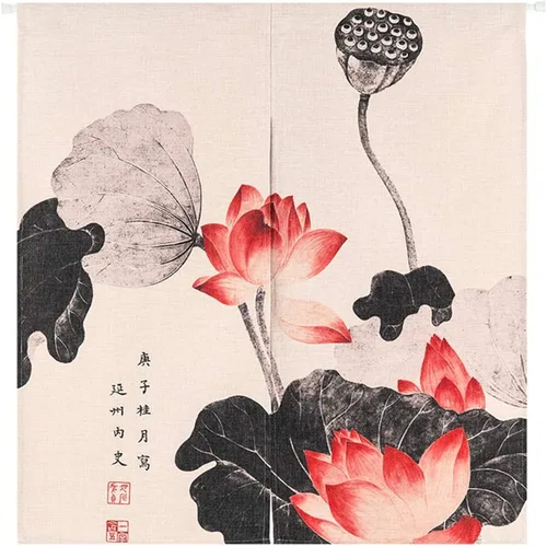 Vista 6 de Tapiz japonés Noren para puerta, moderno pájaro, hecho a mano, cortina de puerta, divisor de habitación para decoración del hogar, 33 x 35 pulgadas