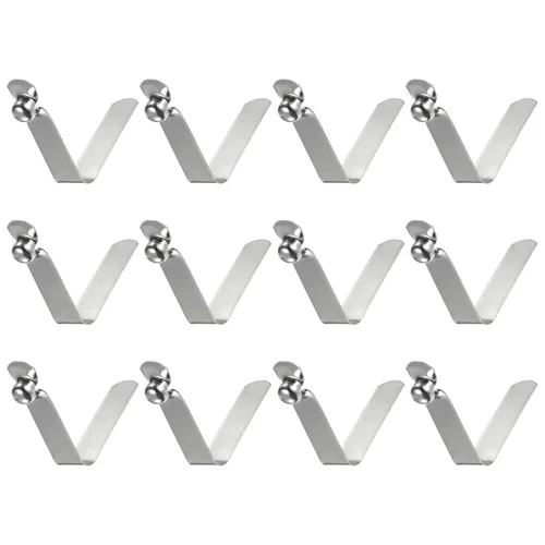 Vista 10 de HARFINGTON 12 unids botón único kayak paleta broche resorte clip 0.630x0.220 in 65Mn resorte acero en forma de V hueco elevación telescópica tubo