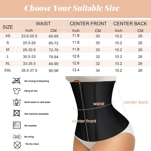 Vista 7 de Wonder-Beauty Entrenador de cintura para mujer, corsé con control de abdomen, entrenador de cintura, talla grande con 8 huesos de acero y bolsillo