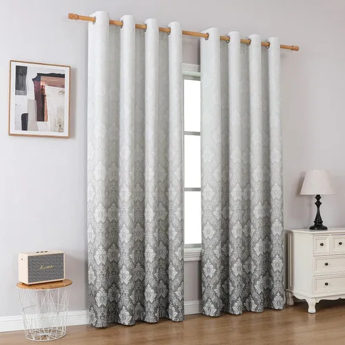 Vista 7 de Flyfun Medallion - Cortinas opacas de 84 pulgadas de largo, con aislamiento térmico y ojales, juego de 2 paneles de cortinas para dormitorio