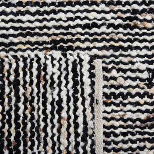 Vista 8 de SAFAVIEH Natura Collection Alfombra de pasillo, 2 pies 3 pulgadas x 8 pies, negro y marfil, tejido plano hecho a mano, lana y algodón, ideal