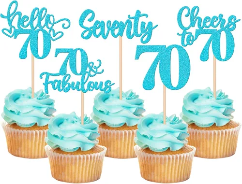 Vista 53 de 30 piezas de adornos para cupcakes de 12 cumpleaños feliz, brillantes doce, hola 12, felicitaciones a 12 años, adornos para cupcakes, 12