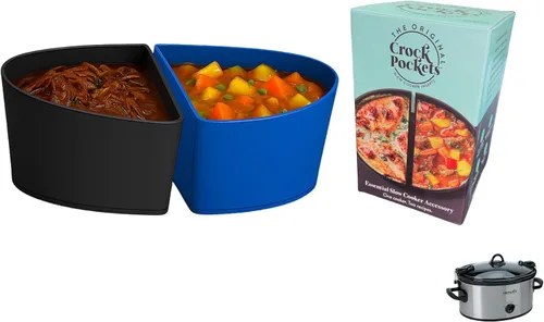 Vista 13 de CrockPockets® Divisores Reutilizables de Silicona para Olla de Cocción Lenta – Juego de Divisores de 6Qt (Paquete de 2), Antiadherente, Resistente a
