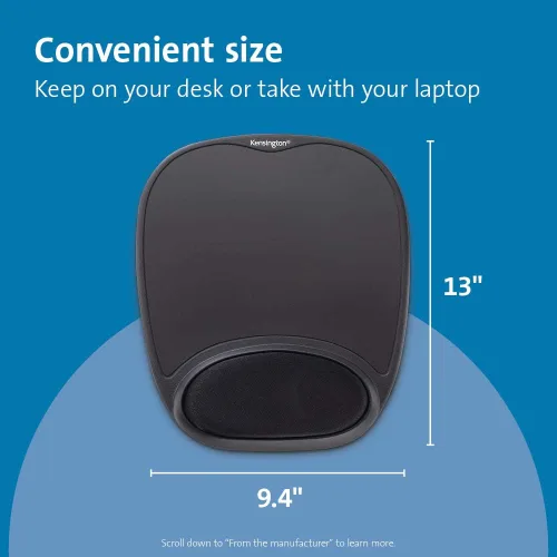 Vista 3 de Kensington Comfort Gel Mouse Pad con muñeca resto – Negro (k62386am) por Kensington