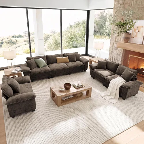 Vista 26 de SUNSHINE VALLEY - Juego de sofá de 2 piezas para sala de estar, sofá biplaza y sillón