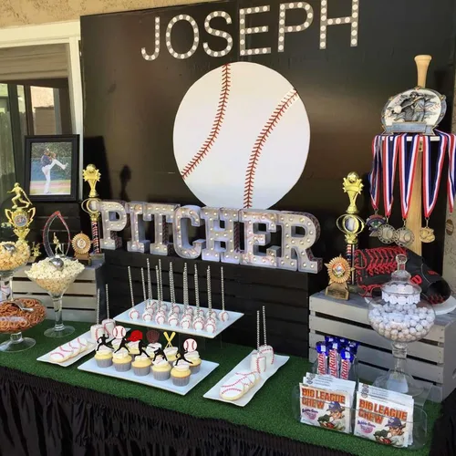 Vista 5 de 24 piezas de adornos para cupcakes de béisbol con purpurina, jugadores de béisbol, temática deportiva, adornos para magdalenas, temática deportiva