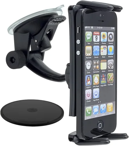 Vista 2 de Arkon Soporte para teléfono para parabrisas para iPhone XS Max XS XR X 8 Galaxy S10 S9 Note 9 iPad mini Retail Negro