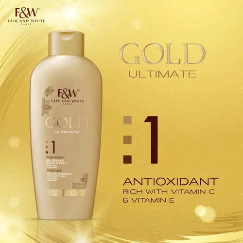 Vista 2 de FAIR & WHITE Gel de baño Gold Radiance (33.8 onzas líquidas)