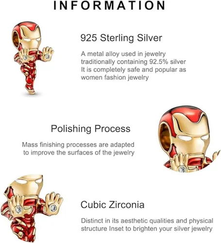 Vista 7 de Love You Family Vampire Winged Heart Princess Jasmine Candado Air Balloon Lamp Firefly Mermaid Ariel Charm para mujeres, pulseras, collares en plata