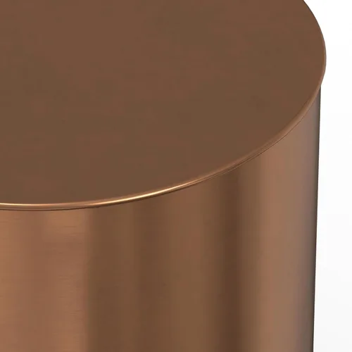 Vista 5 de SIMPLIHOME Curtis - Mesa cilíndrica industrial de metal de 16 pulgadas de ancho en negro degradado/cobre, totalmente montada, para sala de estar