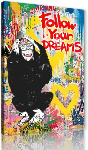 Vista 43 de Arte de pared de graffiti colorido póster impreso en lienzo creativo y moderno, pintura de graffiti de niña nunca te rindas, imágenes inspiradoras