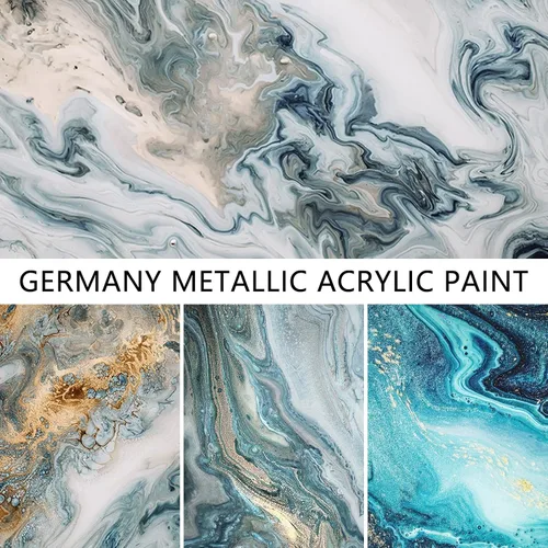 Vista 4 de Galería de arte CSY Pintura acrílica metálica - Pigmento brillante de glitter Planeta Azul - Arte y manualidades para artistas y pintores, pintura