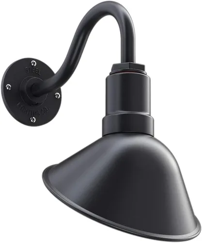 Vista 75 de Steel Lighting Co. Luz de Letrero de Tienda Venice para Pared de Acento de Restaurante al Aire Libre Cúpula de 9 pulgadas Brazo Recto de 6