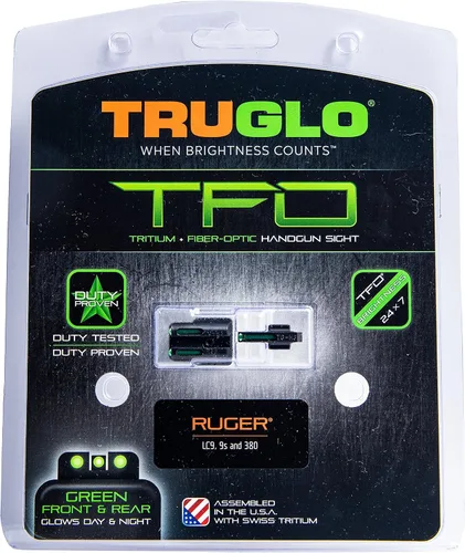 Vista 4 de TRUGLO TFO - Juego de mira de tritio y fibra óptica para pistola Mira nocturna brillante delantera y trasera duradera resistente a los enganches