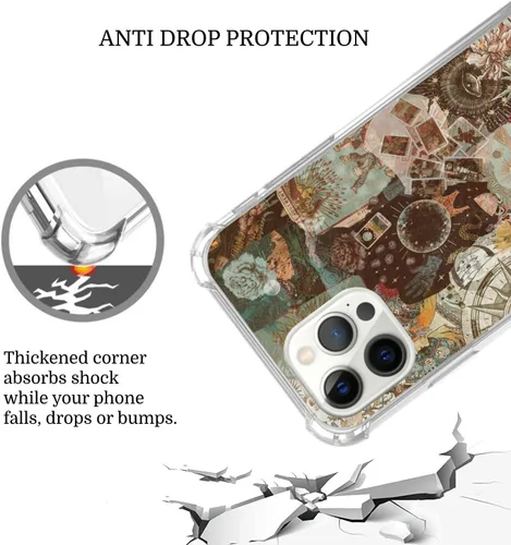Vista 3 de Funda para iPhone 15 Pro Max, diseño de estrella celestial, sol, luna, estrella, collage de estrellas, planeta y espacio estético, para niñas
