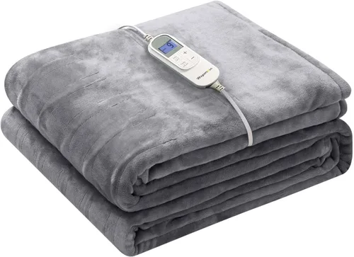Vista 26 de Wapaneus Manta térmica eléctrica con bolsillo para los pies, con 10 niveles de calefacción y 4 ajustes de temporizador, 4 horas de apagado