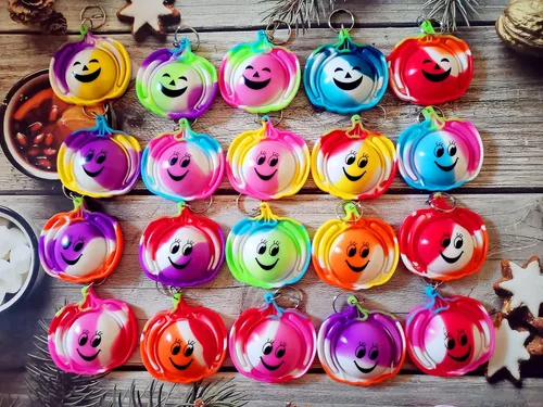 Vista 2 de Paquete de 20 mini burbujas para ansiedad de calabaza de Halloween a granel para niños, recuerdos de fiesta y regalos para estudiantes en el aula